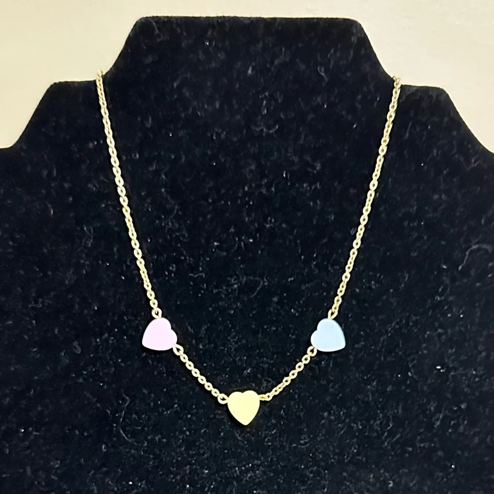 VTG AVON CONVERSATION HEARTS NECKLACE VALENTINES DAY! RARE. 15” from tip to tip - Picture 6 of 10
